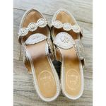 Jack Rogers Jack Rodgers Heel Sandals Wedge Espradille Women's Gold Shelby 8.5 Platinum Photo 4