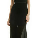 camilla and marc Correlation Gown Womens 2 Black High Neck Open Back Sheer Gala Photo 0