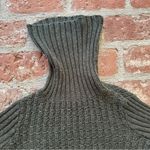 Free People Twisted Cable crop turtleneck sweater dark green gold metallic Small Photo 6