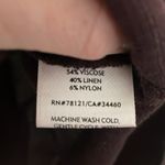 Eileen Fisher  Open V-Neck Linen Blend Top Small Burgundy EUC Photo 4