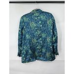 ZARA  Floral Satin Blazer Jacket Women Small Blue Paisley Eclectic Art To Wear Photo 7