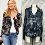 Evereve Marrakech Tie Dye Amber‎ Moto Jacket Black Gray Size Medium Photo 1