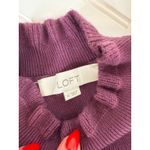 Loft  Mock Neck Midi Sweater Dress Regal Plum Side Slit Long Sleeve Stretch Sz M Photo 6