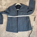 Talbots  Blazer Jacket Open Front Career Office Blue 100% Linen‎ Size 4 Photo 3