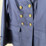 Banana Republic  Navy‎ Cotton Canvas Pea Coat Jacket Size Small Gold Buttons Photo 1