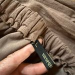 Hesperus  Brown Gauze Puff Sleeve Cotton Mini Dress in Brown Photo 1