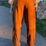 ZARA Vintage Suede Leather Pants High Waist Wide Leg Photo 1
