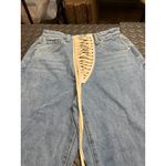 No. 1 Los Angeles Lace Up Rave Festival Relaxed Jeans Light‎ Wash Size Small Blue Photo 1