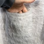 Free People S Small Cardigan Sweater Silver Cloud Faux Fur Oversized Open Front Photo 3