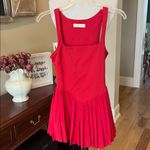 Qinsen Red Mini Tennis Dress Pleated New Size XS Photo 11
