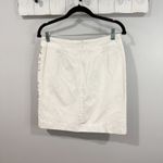 Boden White Gold Floral Pencil Skirt Cotton Lined Women’s 4 EUC Back Zip Photo 2