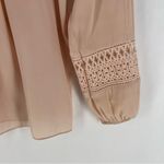 Ramy Brook Winnie Lace Panel Blouse Long Sleeve Tassel Tie Neck Ballet Pink Photo 9