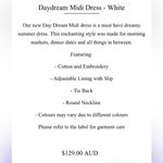 House of Skye Dress White Cotton Dress size S/M flaw Photo 2