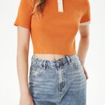 Cider Orange Polo Knit Top Photo 0