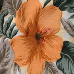 Vintage Options Melrose Silk Hawaiian Shirt Red Orange Hibiscus Floral Medium Photo 5