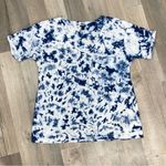 J.Crew Tie Dye Scoop Neck Pocket Tee Shirt Blue White Small Photo 9