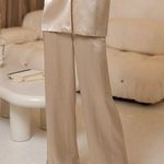 Babette | NWT | L | Champagne Wide Leg Satin Trouser Palazzo Pants Size L Photo 0