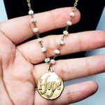 Dove Hope Spiritual Gold Tone Beaded Signed 18" Religious Religion Photo 1