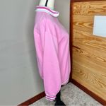 Barbie Pink Embroidered Varsity Tracksuit Fleece Quarter Zip Sweatshirt Medium Photo 1
