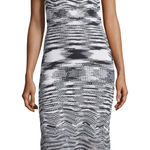 Elie Tahari 🖤 Josie Black and White Striped Halter Cotton Knit Sweater Midi Dress Photo 0