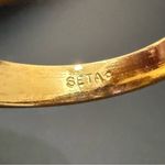 Vintage SETA Signed Gold plated CZ Three Stones Row Engagement Ring Size 8 5g. Photo 5