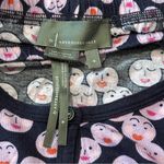 Anthropologie  Women’s Size M Navy Blue Pink Kiss Face Top Bottom Pajama PJ Set Photo 8