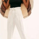 Free People Margate White Pleated Paper Bag high Waist Trouser Pants white Photo 0