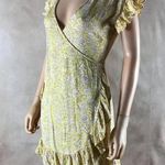 Billabong Yellow Floral Ruffled Wrap Dress SMALL Photo 4