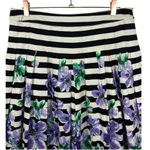 Talbots  Striped Floral Pleated Midi Skirt‎ Size 10 Old Money Feminine Modest Photo 5