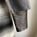 Parker Black Lambskin Leather and Ombre Wool 3/4 Jacket Minimalist Medium Photo 2