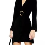 Topshop  Black Mini Dress with Tortoise Ring size 6 NWT Photo 14