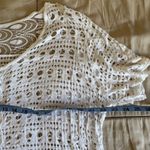 Made In Italy sz L Womens White Cut Out Embroidered Sheer Lace Gauzy Top Blouse Size L Photo 3