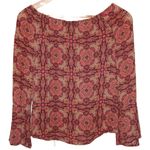 Sanctuary NWOT Womens Anthropologie Tan Red Orange Rayon Bohemian Blouse Size XS Photo 1
