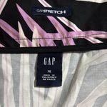 Gap  STRETCH size 12 women’s black skirt zip back tropical print business casual Photo 4