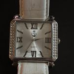 Premier Designs EUC  Elegant White Leather Strap Watch Analogue Square Adjustable Photo 1