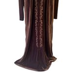 Nottibianche Dark Brown Plush Velour Zip Front Kimono Robe Size L Photo 2