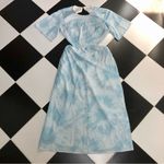 Third Form Tee T- Shirt Dress Midi Blue & White Tie Dye Print size 8 R Revolve Photo 5