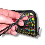 Sakroots  Womens Wallet Clutch Purse Crossbody Black Neon Pineapple Peace Sign Photo 3