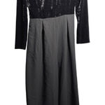 VTG Lacy Afternoon Shell Kepler Black Velvet Wide Leg Jumpsuit 12 L Whimsigoth‎ Photo 0