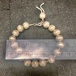 Sterling Silver Bead Ball Textured Etched Fancy Design Link Bracelet Vintage Photo 3