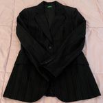 United Colors Of Benetton Made in Italy of Benetton Black Striped Wool Blend Jacket Blazer, size 42 or US 6 Photo 4