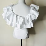 ZARA  White Ruffled Ribbed Bodysuit Photo 7