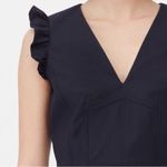 Rebecca Taylor Tailored  Navy Structured V-neck Suit Dress Size: 4 Photo 1