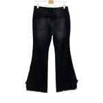 Free People  Vintage Flared Jeans Black Ash Denim Raw Hem‎ Size 27 Photo 7