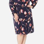 Daniel Rainn NWT  Long Sleeve Floral Dress Plus 1X Sheer Overlay Dark Cottagecore Photo 2
