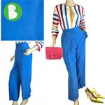 Ralph Lauren LAUREN  CORNFLOWER BLUE, LINED, SILK CUFFED HEM TROUSERS (12) Photo 1