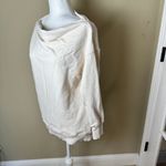 Pilcro ANTHROPOLOGIE  Drape Neck Off Shoulder Cream Sweatshirt Top Size Medium Photo 5