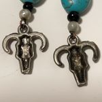 Pair of Steer Skull Fishhook Earrings Photo 4
