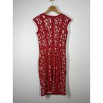 Tadashi Shoji Lace Overlay Sheath Dress 4 Womens Fully Lined Back Zipper Photo 5