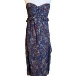 IRO  Somov Paisley Lurex Jacquard Halter Midi Dress in Blue 36 Womens Cocktail Photo 4